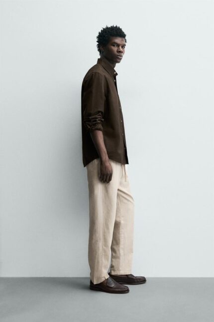 PAMUKLU KETEN RELAXED FIT ERKEK PANTOLON