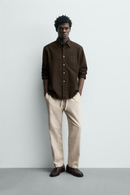PAMUKLU KETEN RELAXED FIT ERKEK PANTOLON